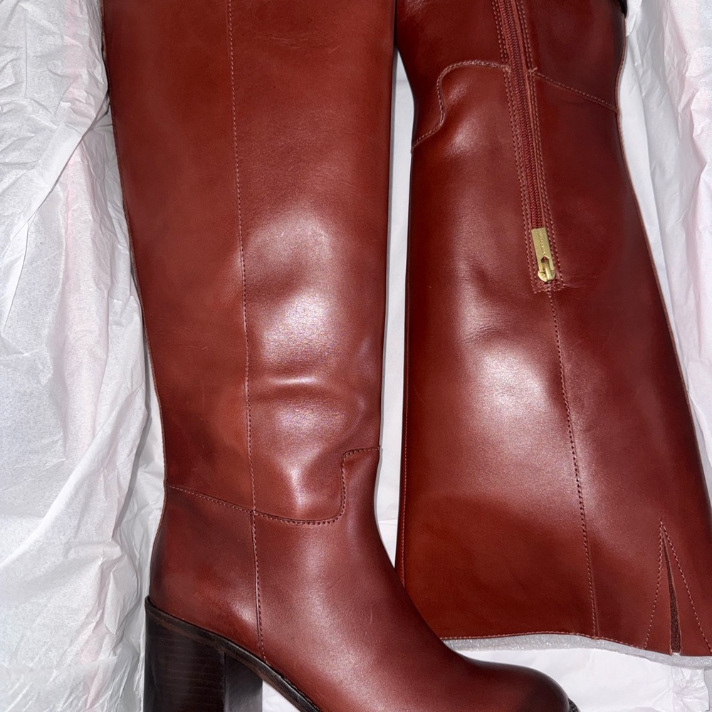 Elegant Brown Leather Knee-High Boots